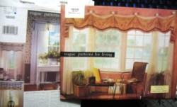 1856 VOGUE WINDOW TREATMENT SCARF, DRAPE, VALANCE BAY WINDOW PATTERN